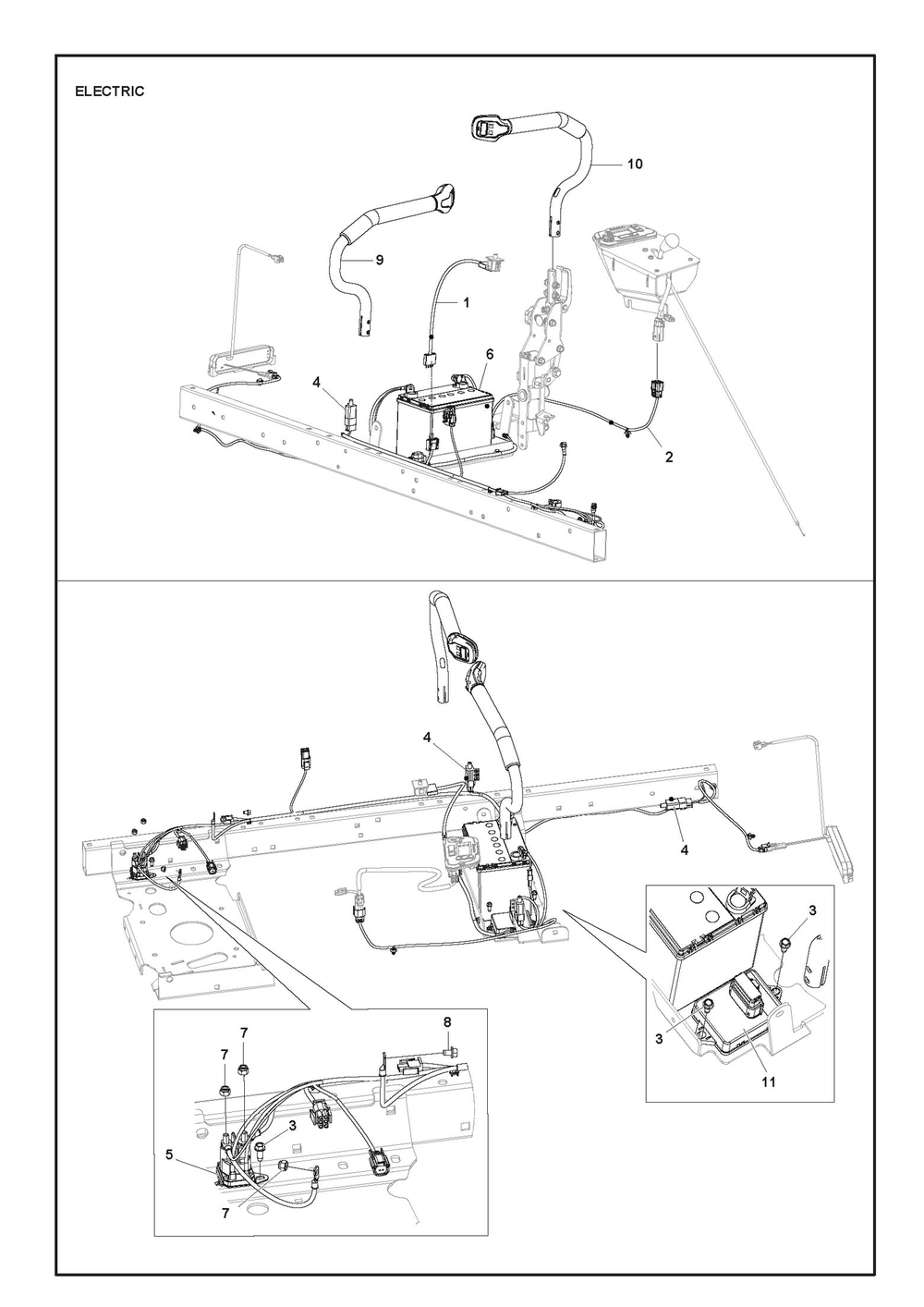 Electrical Diagram and Parts List for XCITETMZ345 Z350 Husqvarna Lawn Tractor