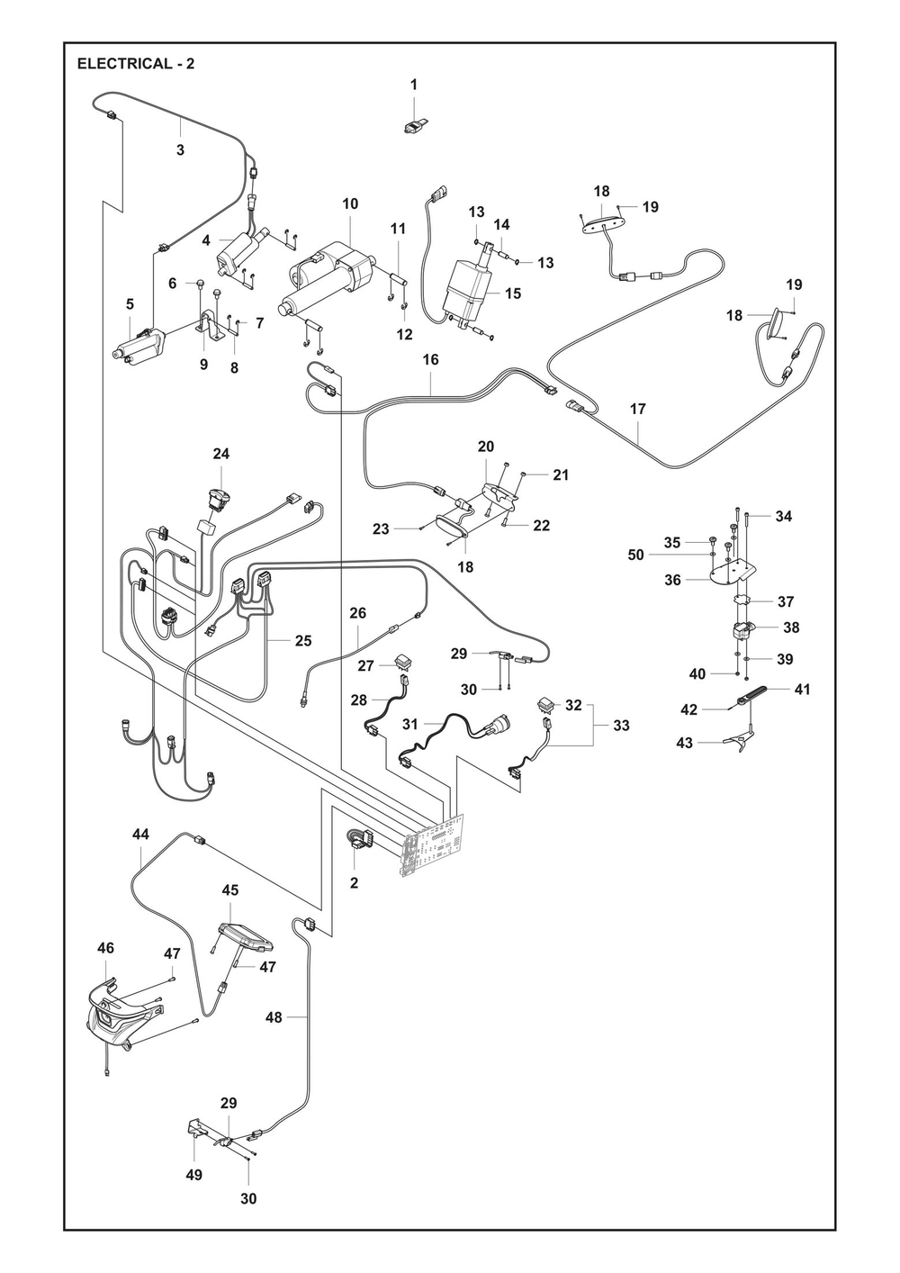 Electrical Diagram and Parts List for P524XREFI  Husqvarna Lawn Tractor
