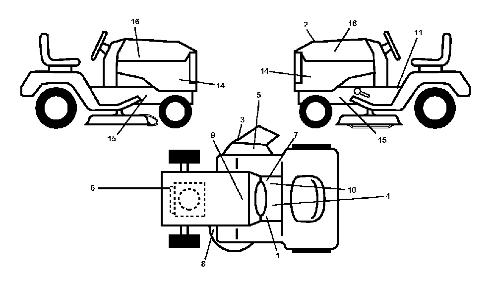 Decals Diagram and Parts List for YTH200TWIN (96041006302)(2009-10) Husqvarna Lawn Tractor