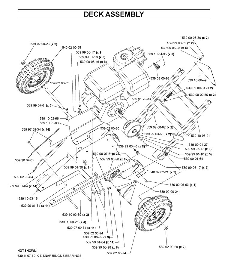 Mower Deck / Cutting Deck Diagram and Parts List for SG13 (968999239)(2005-12) Husqvarna Lawn Tractor Accessories