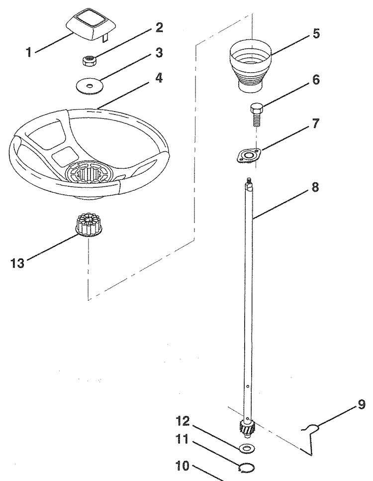 Steering Wheel Diagram and Parts List for LR120 (HU1236B)(954000412)(1992-10) Husqvarna Lawn Mower