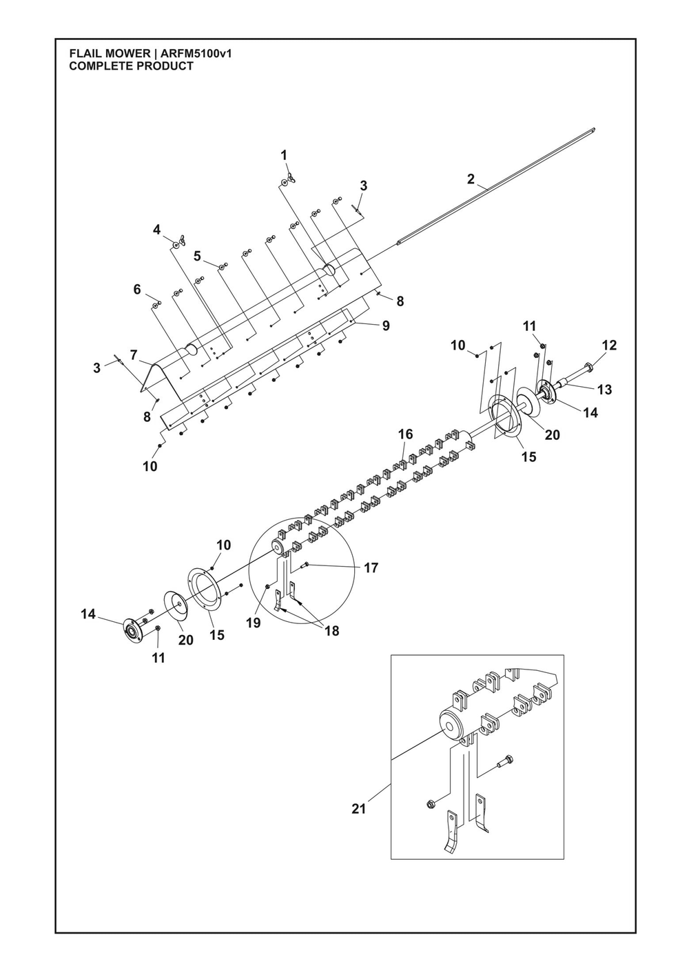 Complete Product Diagram and Parts List for ARFM5100V1  Husqvarna Lawn Tractor Accessories