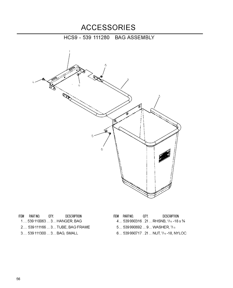 Accessories F Diagram and Parts List for IZ5223 (968999707)(2007-09) Husqvarna Lawn Mower