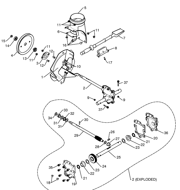 Auger Housing / Impeller Assembly 6 Diagram and Parts List for 11524E (96193006600)(2010-05) Husqvarna Snow Blower