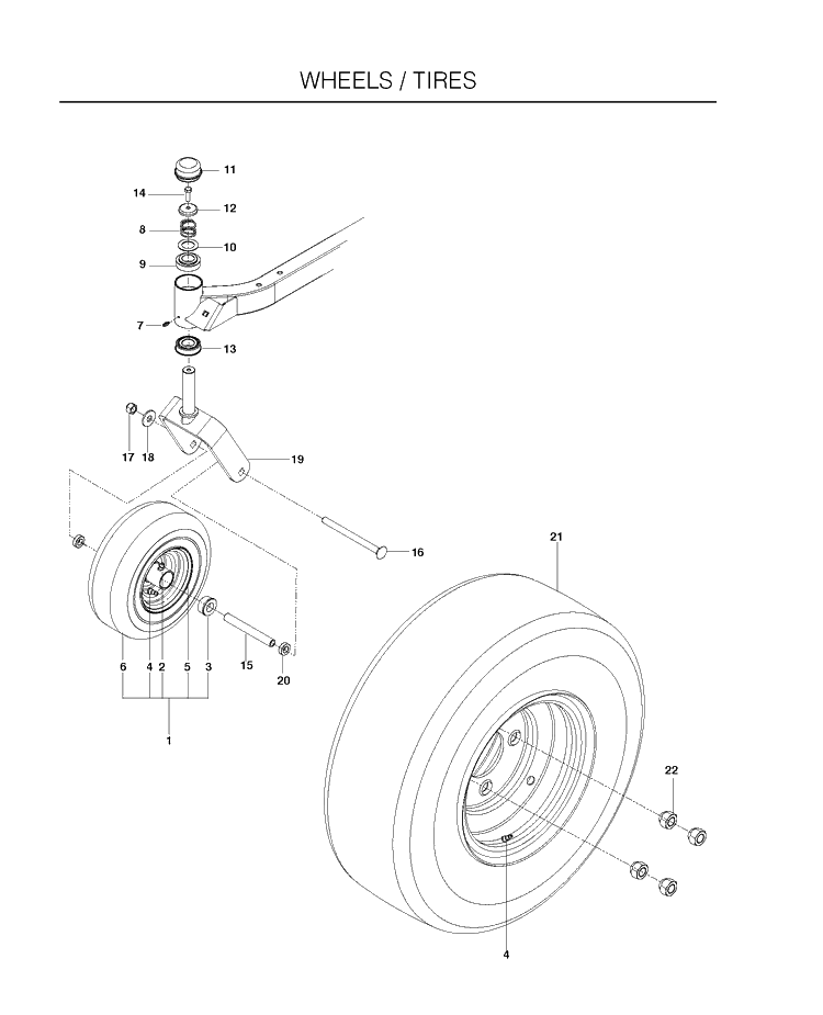 Wheels Tires Diagram and Parts List for RZ3016CA (966612302)(2011-03) Husqvarna Lawn Mower