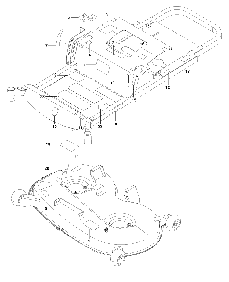 Decals Diagram and Parts List for RZ4622TBF (967176201)(2013-06) Husqvarna Lawn Mower