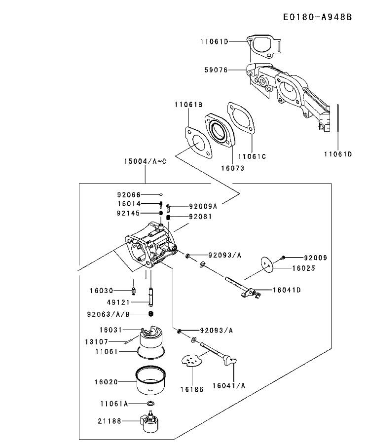 Carburetor 2 Diagram and Parts List for FR730V-DS04 2017-09 Husqvarna Engine