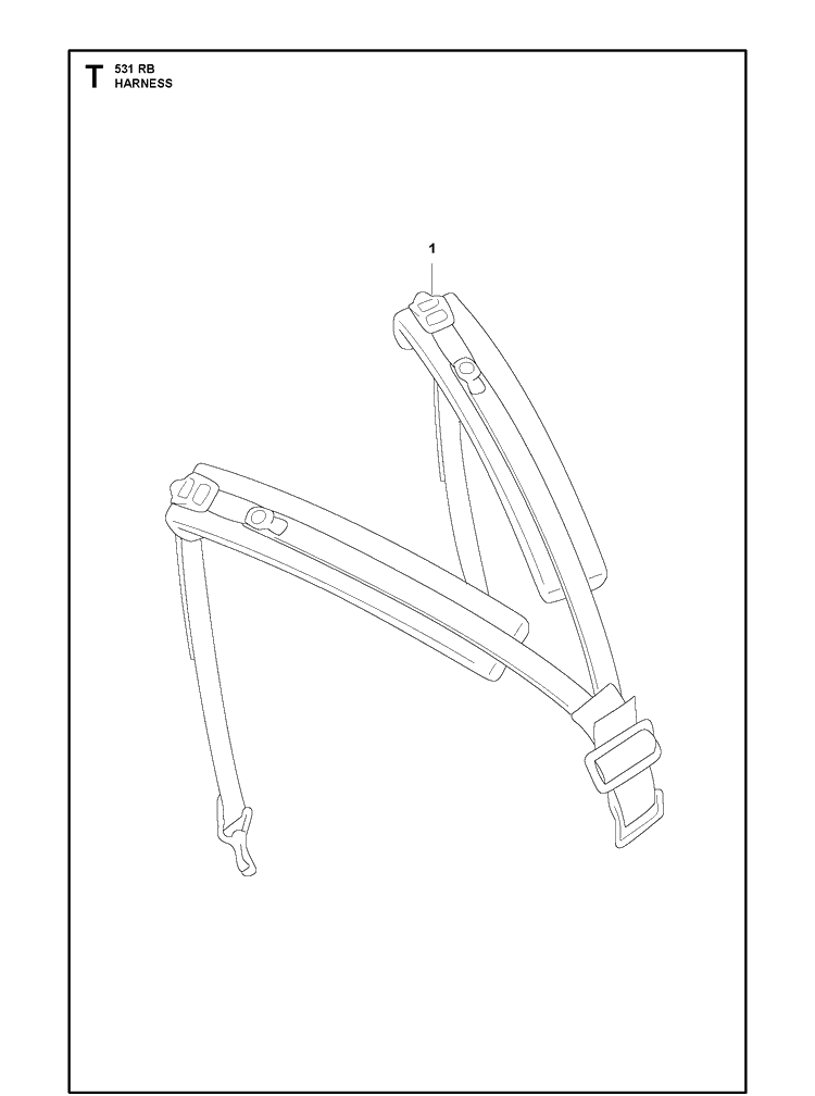 Harness Diagram and Parts List for 531RB  Husqvarna Brush Cutter