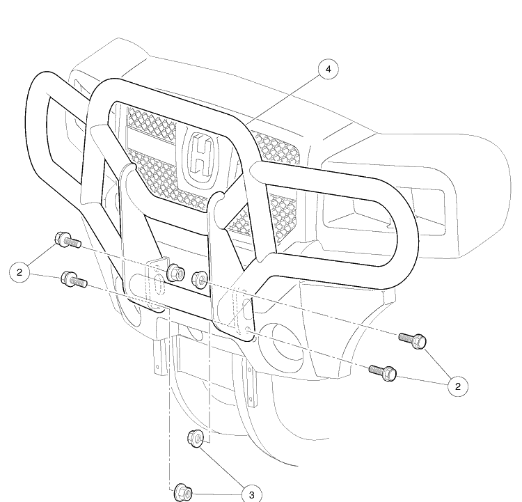 Brush Guard Diagram and Parts List for HUV4421GXP 2009 Husqvarna Lawn Tractor