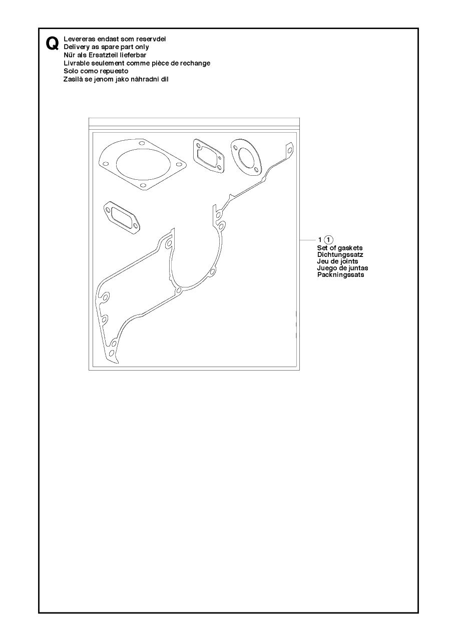 Assembly Diagram and Parts List for 268 20182200001 & Above Husqvarna Chainsaw