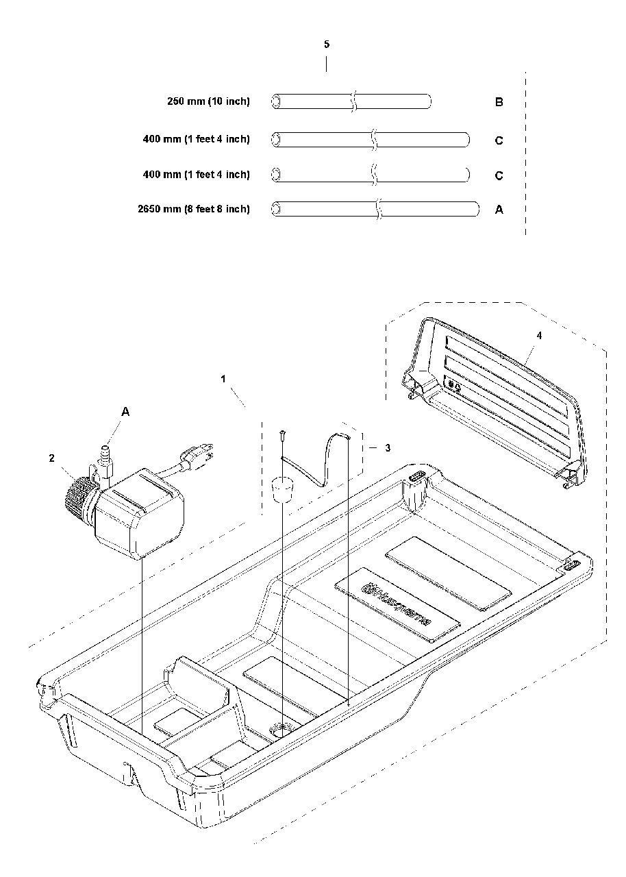 Water Tank Diagram and Parts List for MS360 2015-06 Husqvarna Circular Saw