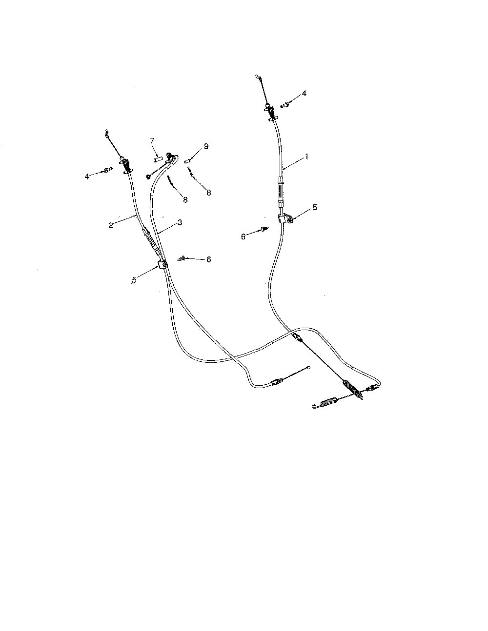 Cable control drive & auger Diagram and Parts List for ST224-96193009602  Husqvarna Snow Blower