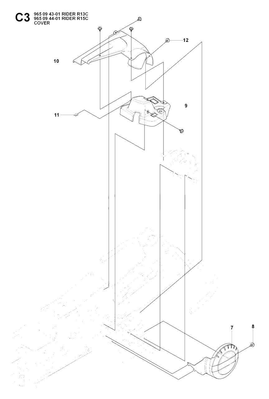 Cover 2 Diagram and Parts List for R13C (965094301)(2007-01) Husqvarna Lawn Tractor
