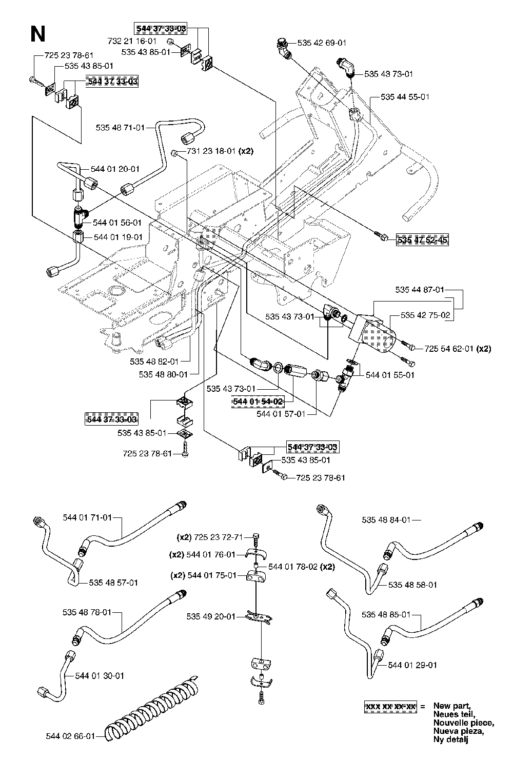 Transmission Diagram and Parts List for RIDERPRO18AWD (965095001)(2007-03) Husqvarna Lawn Tractor