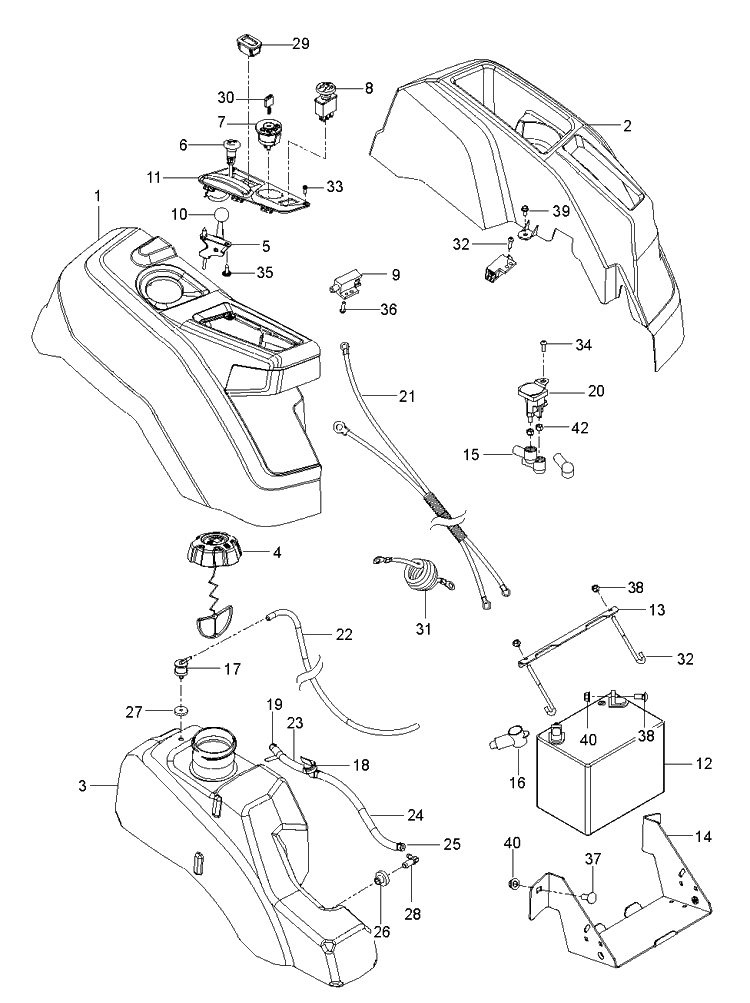 Ignition System Diagram and Parts List for Z242F (96795380200)(2018-10) Husqvarna Lawn Mower