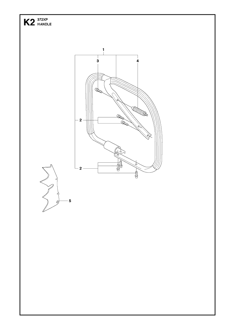 Handle 4 Diagram and Parts List for 372XP XPG Husqvarna Chainsaw