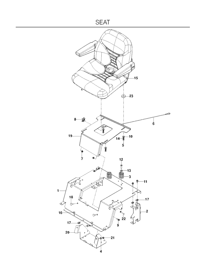 Seat Diagram and Parts List for EZ4824BF (966495801)(2010-05) Husqvarna Lawn Mower