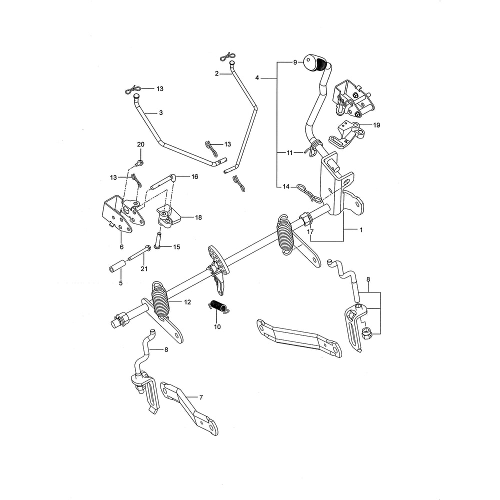 Brake/Lift Diagram and Parts List for 967324101-00  Husqvarna Lawn Tractor