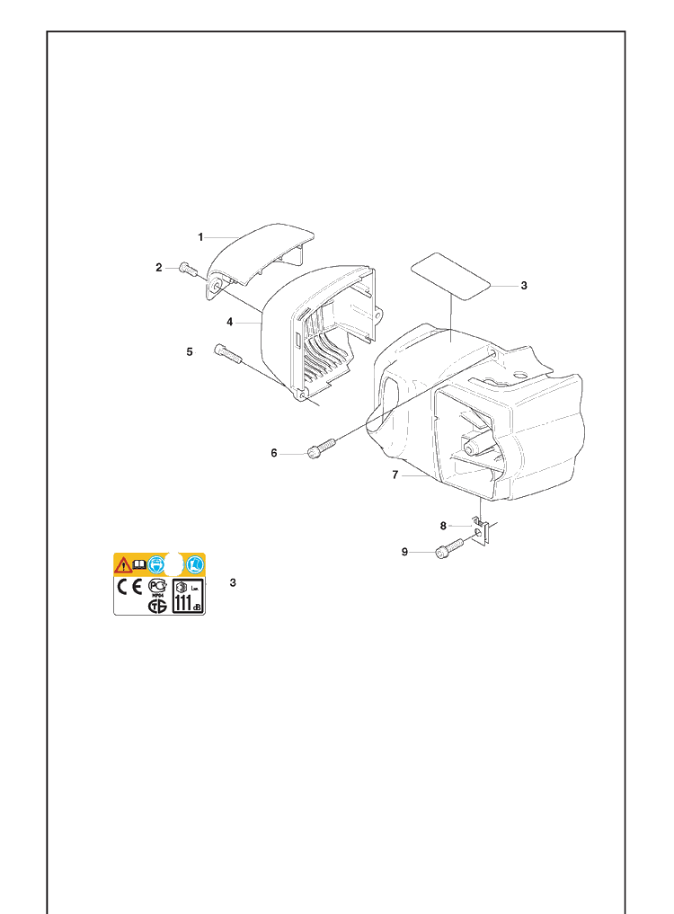 Cover Diagram and Parts List for 325HS75 (X-SERIES)(2008-05) Husqvarna Hedge Trimmer