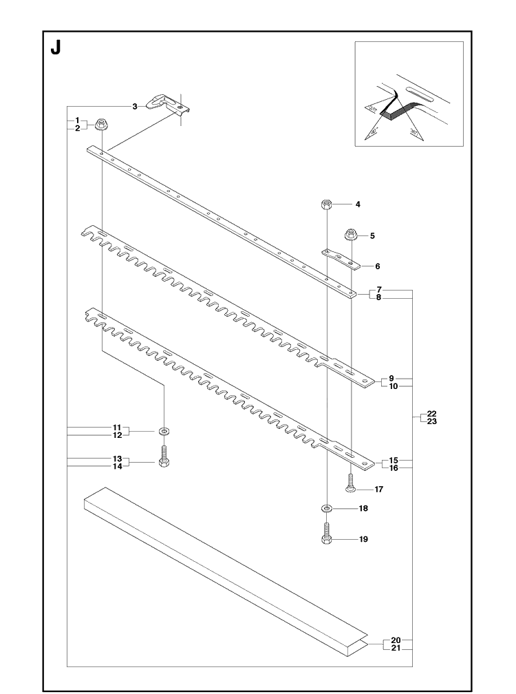Cutting Equipment Diagram and Parts List for 325HS75 (X-SERIES)(20081800001-Current) Husqvarna Hedge Trimmer