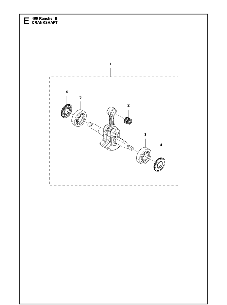 Crankshaft Diagram and Parts List for 460 RANCHER II Husqvarna Chainsaw