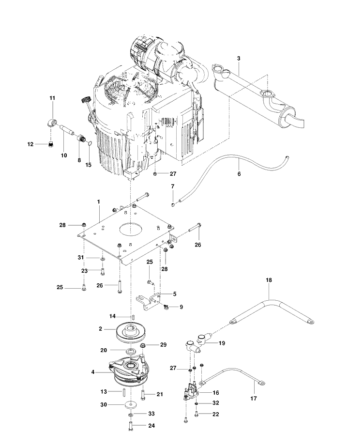 Engine Plate Diagram and Parts List for P-ZT48CA (966663802)(2012-08) Husqvarna Lawn Mower