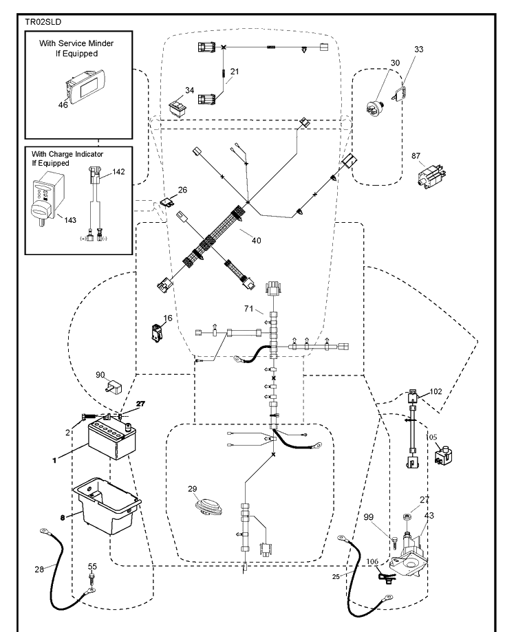 Electrical Diagram and Parts List for YTH18K42 (96043025000)(2017-09) Husqvarna Lawn Tractor