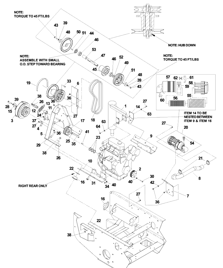 Engine Assembly 27 H.P. Diagram and Parts List for BZ6127D (968999218)(2003-03) Husqvarna Lawn Mower
