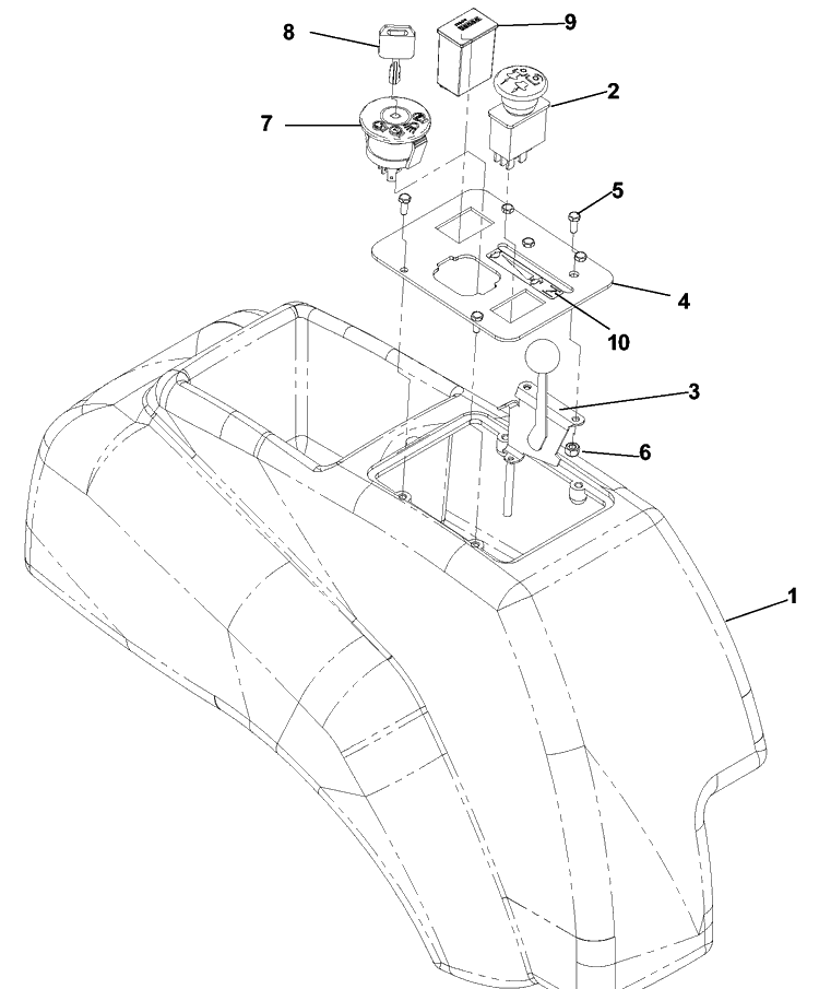 Console Assembly Diagram and Parts List for CZ4817KOA (968999220)(2002-11) Husqvarna Lawn Mower