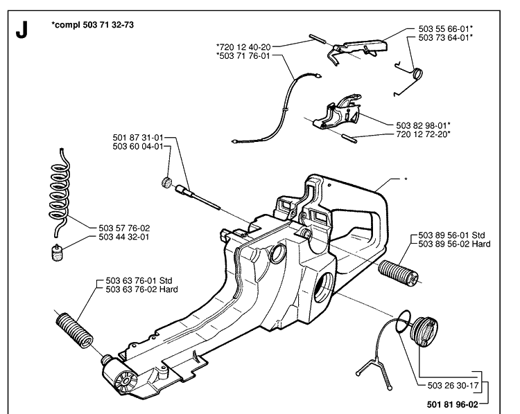 Fuel Tank 2 Diagram and Parts List for 365 19974900001-19991400000 Husqvarna Chainsaw