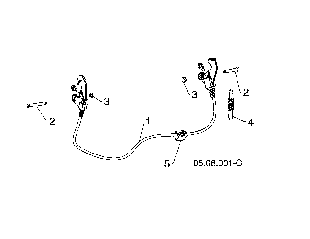 Interlock cable Diagram and Parts List for 96193009705  Husqvarna Snow Blower