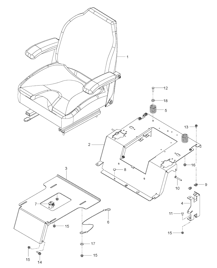 Seat Diagram and Parts List for EZ24T (96665960101)(2011-10) Husqvarna Lawn Mower