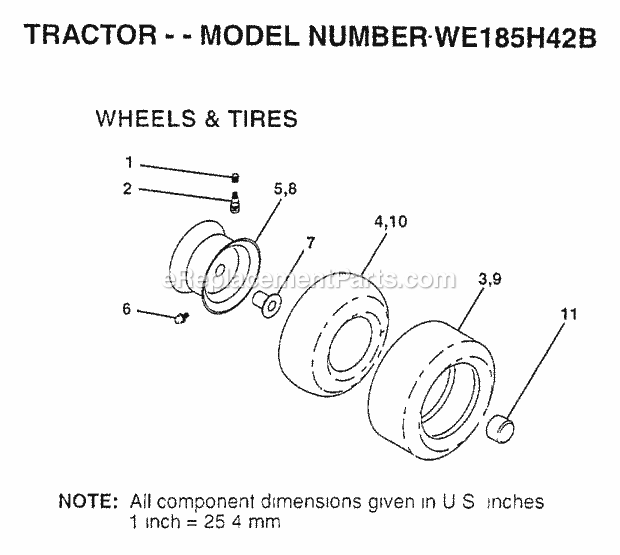 Steering Assembly Diagram and Parts List for WE185H42B 1997 Husqvarna Lawn Tractor