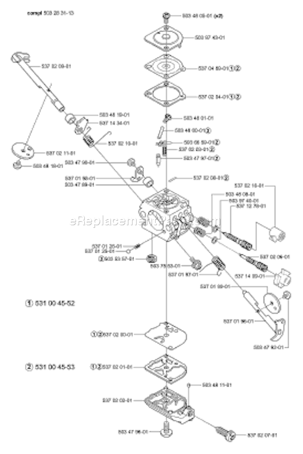 Page C Diagram and Parts List for HA850ATTACHMENT 2004-01 Husqvarna Trimmer