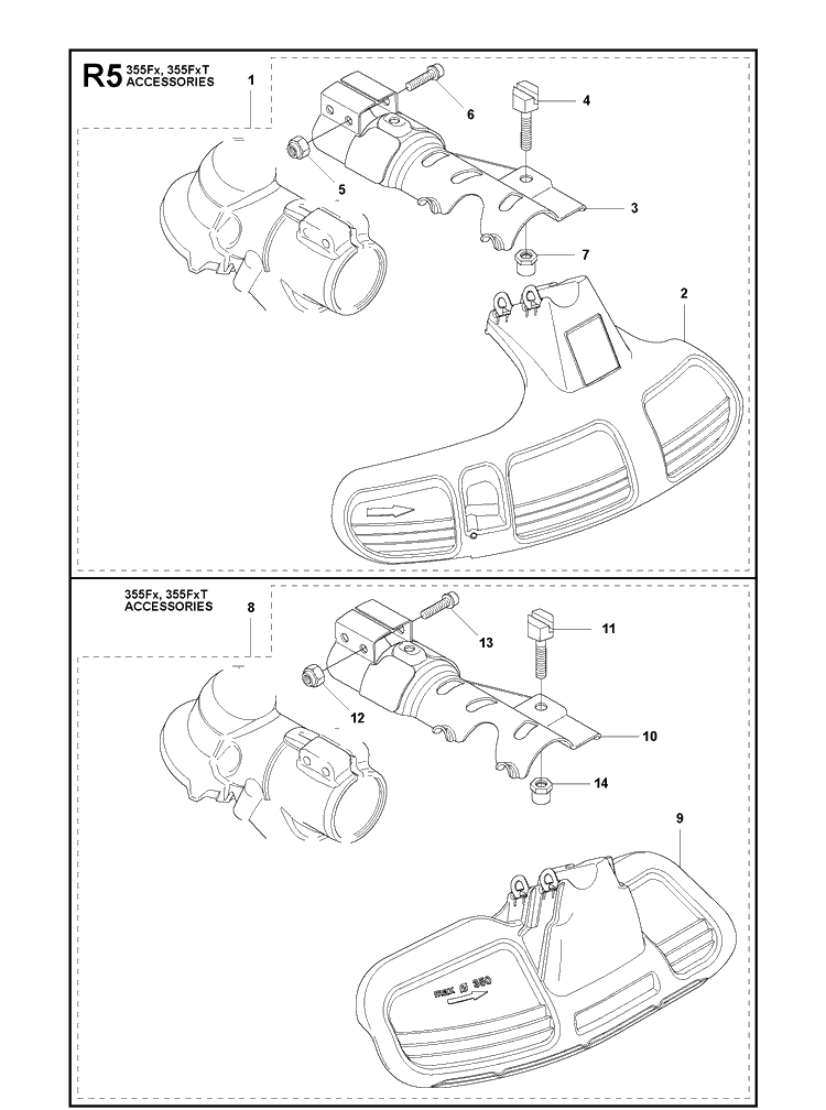 Accessories 3 Diagram and Parts List for 355FXT  Husqvarna Brush Cutter