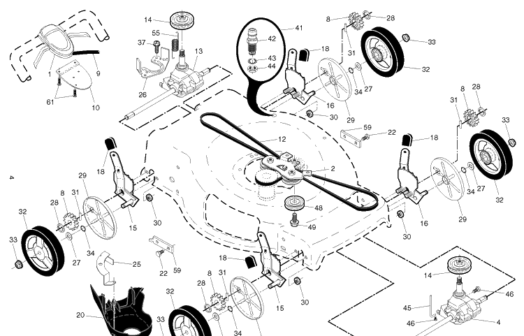 Drive Diagram and Parts List for LC356AWD (96141022000)(2018-09) Husqvarna Lawn Mower