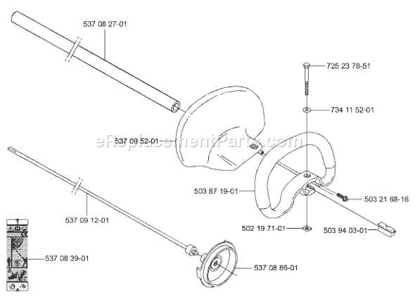 Page J Diagram and Parts List for 325HE3 2001-01 Husqvarna Trimmer