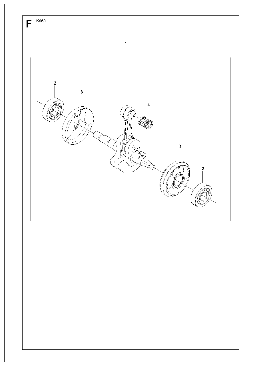 Crankshaft Diagram and Parts List for K960 2007-07 Husqvarna Circular Saw