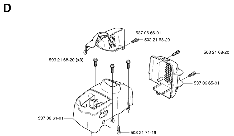 Cover Diagram and Parts List for 326EX 20020500001-20144799999 Husqvarna Edger