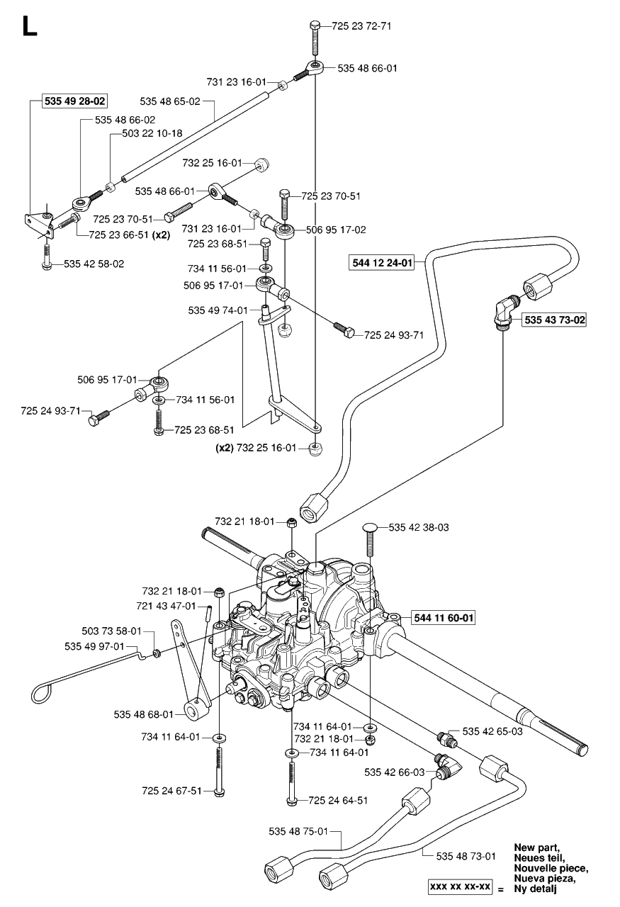 Transmission 2 Diagram and Parts List for R15-V2AWD (965080101)(2006-05) Husqvarna Lawn Tractor
