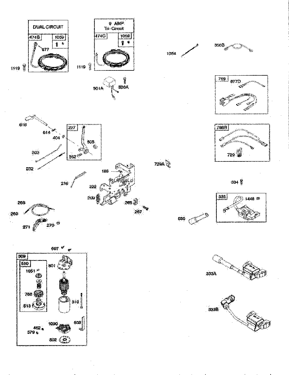 Electric starter/alternator Diagram and Parts List for YTH1842-917223810  Husqvarna Lawn Tractor