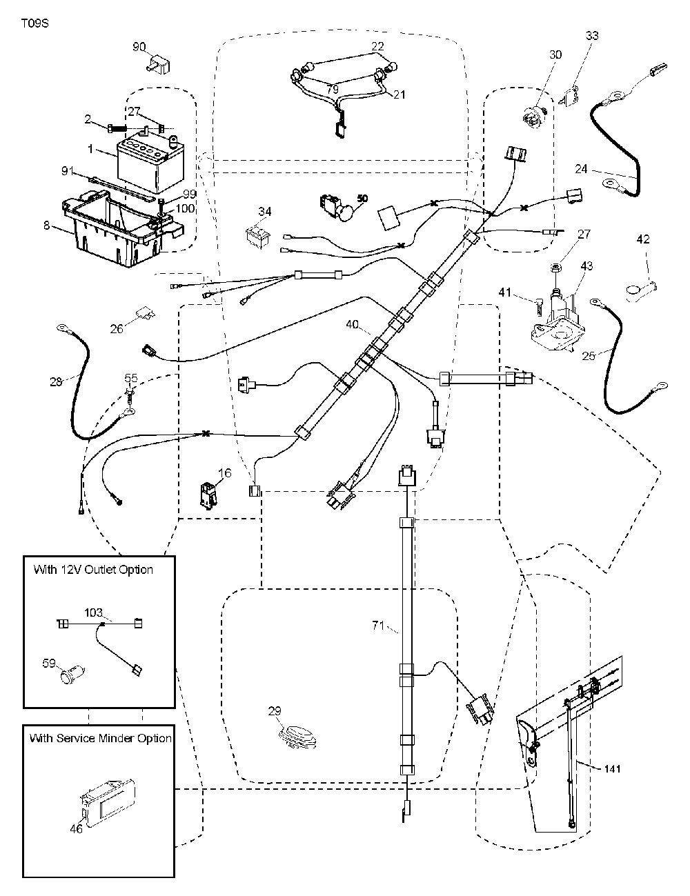 Electrical Diagram and Parts List for GTH260TWIN (96041004503)(2010-01) Husqvarna Lawn Tractor