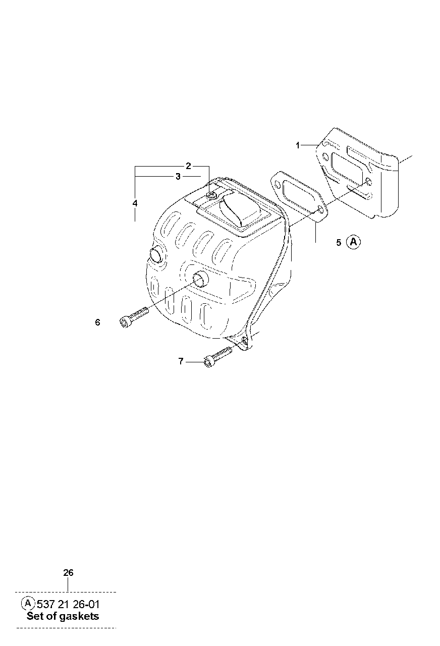Muffler Diagram and Parts List for 570AUTOTUNE 2013-03 Husqvarna Chainsaw