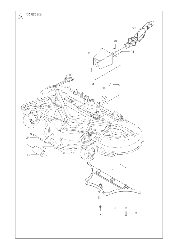 61 Inch/155cm Cutting Deck 4 Diagram and Parts List for C155 (P500-series)(967009701)(2012) Husqvarna Lawn Mower