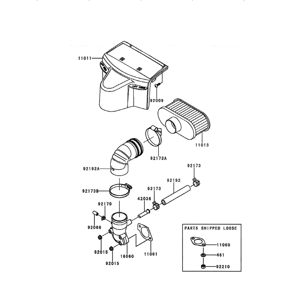 Engine >> Air-Filter/Muffler Diagram and Parts List for LGT24K54 240472 Husqvarna Lawn Tractor