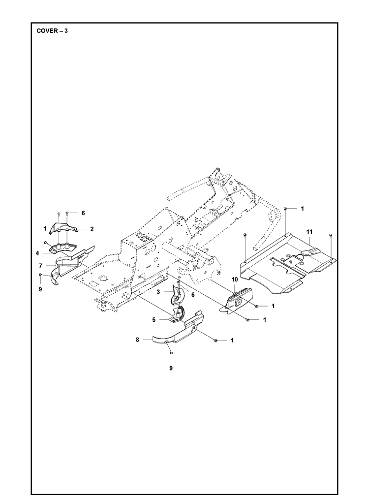 Cover Diagram and Parts List for R216T AWD Husqvarna Lawn Mower