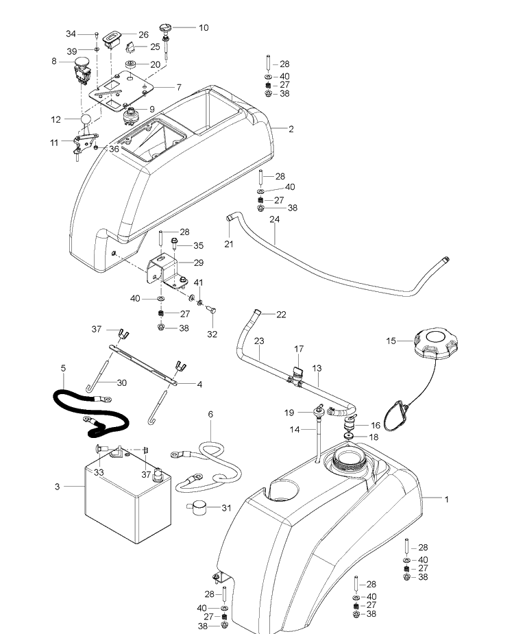 Ignition System Diagram and Parts List for MZ54 (96769610200)(2018-04) Husqvarna Lawn Mower