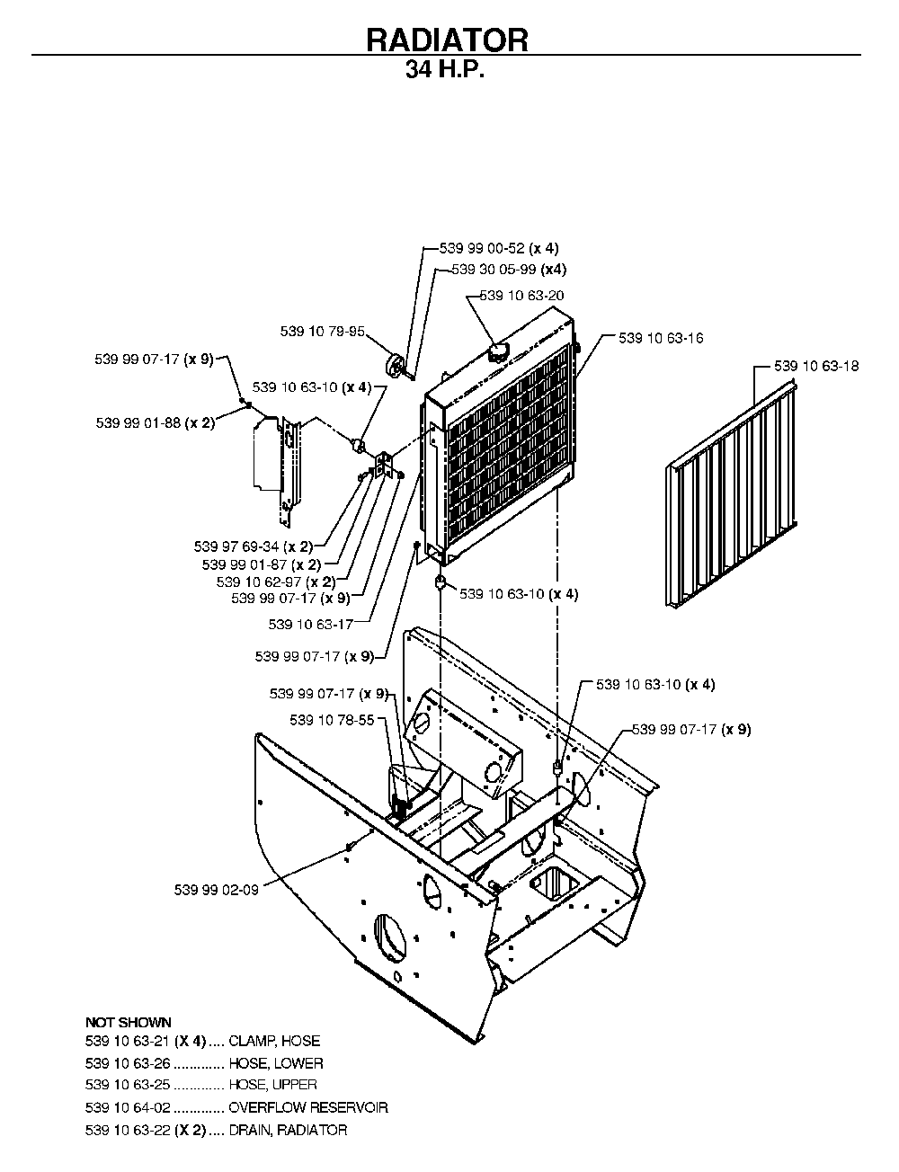 Cooling System Diagram and Parts List for BZ34C (968999316)(2006-04) Husqvarna Lawn Tractor