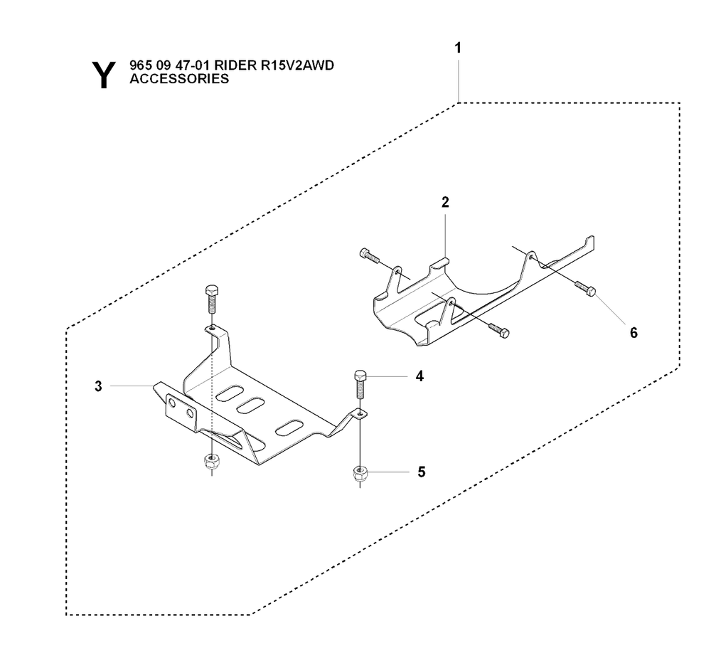Accessories Diagram and Parts List for R15-V2AWD (965094701)(2007-01) Husqvarna Lawn Tractor