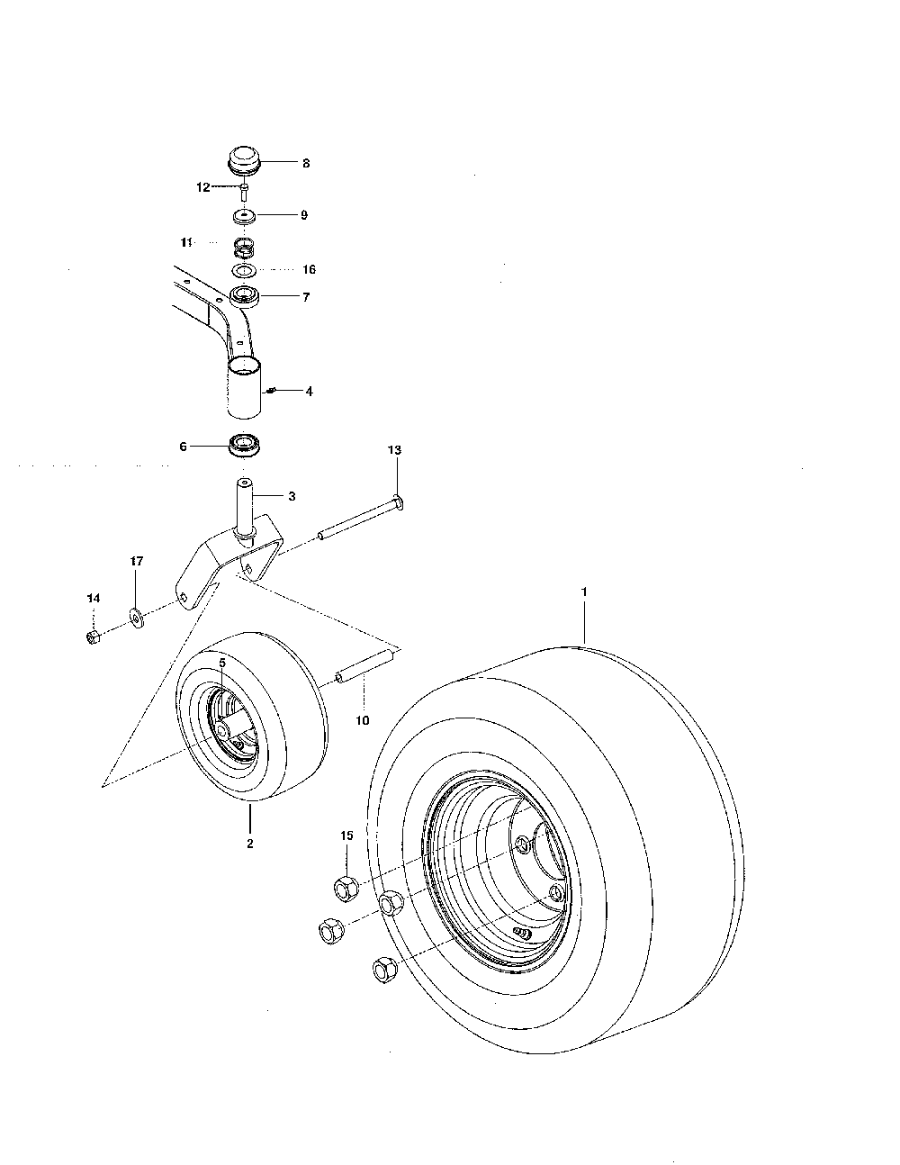 Wheels & tires Diagram and Parts List for Z254-28982  Husqvarna Lawn Tractor